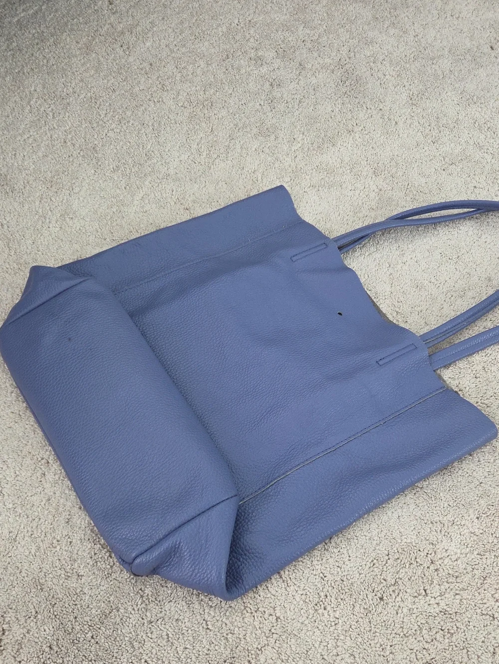 Blue Leather Tote EUC
